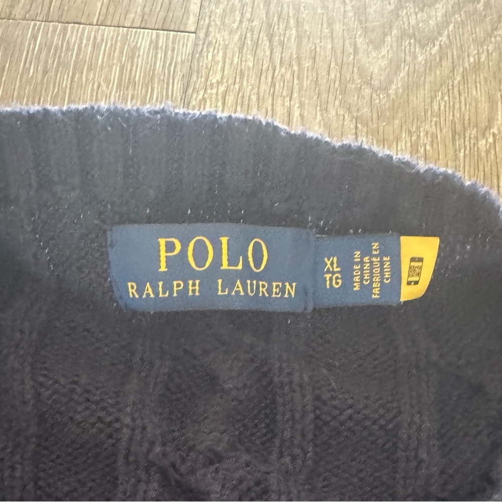 Polo by Ralph Lauren Dark Blue Cable Knit Sweater Size: XL - Picture 3 of 5